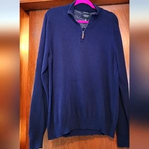 Men's Nordstrom Blue sweater Cardigam Cotton Cashmere size large J3